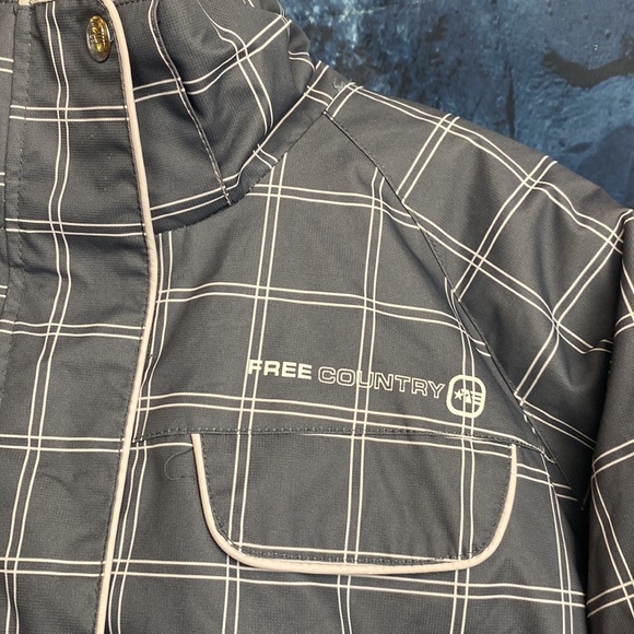 Free Country Winter Full Zip Plaid Checkered Belted Hip Length Jacket/Coat - Picture 7 of 16